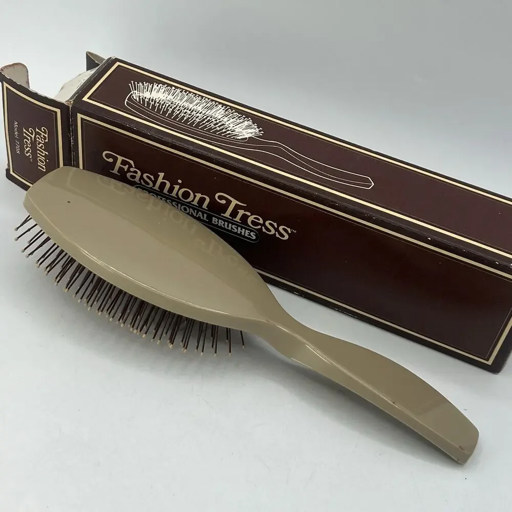 Vintage 1980s Fashion Tress Professional Brush 7708 Taiwan Beige 9